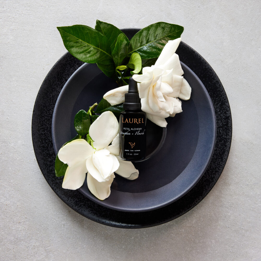 Petal Alchemy with white gardenias